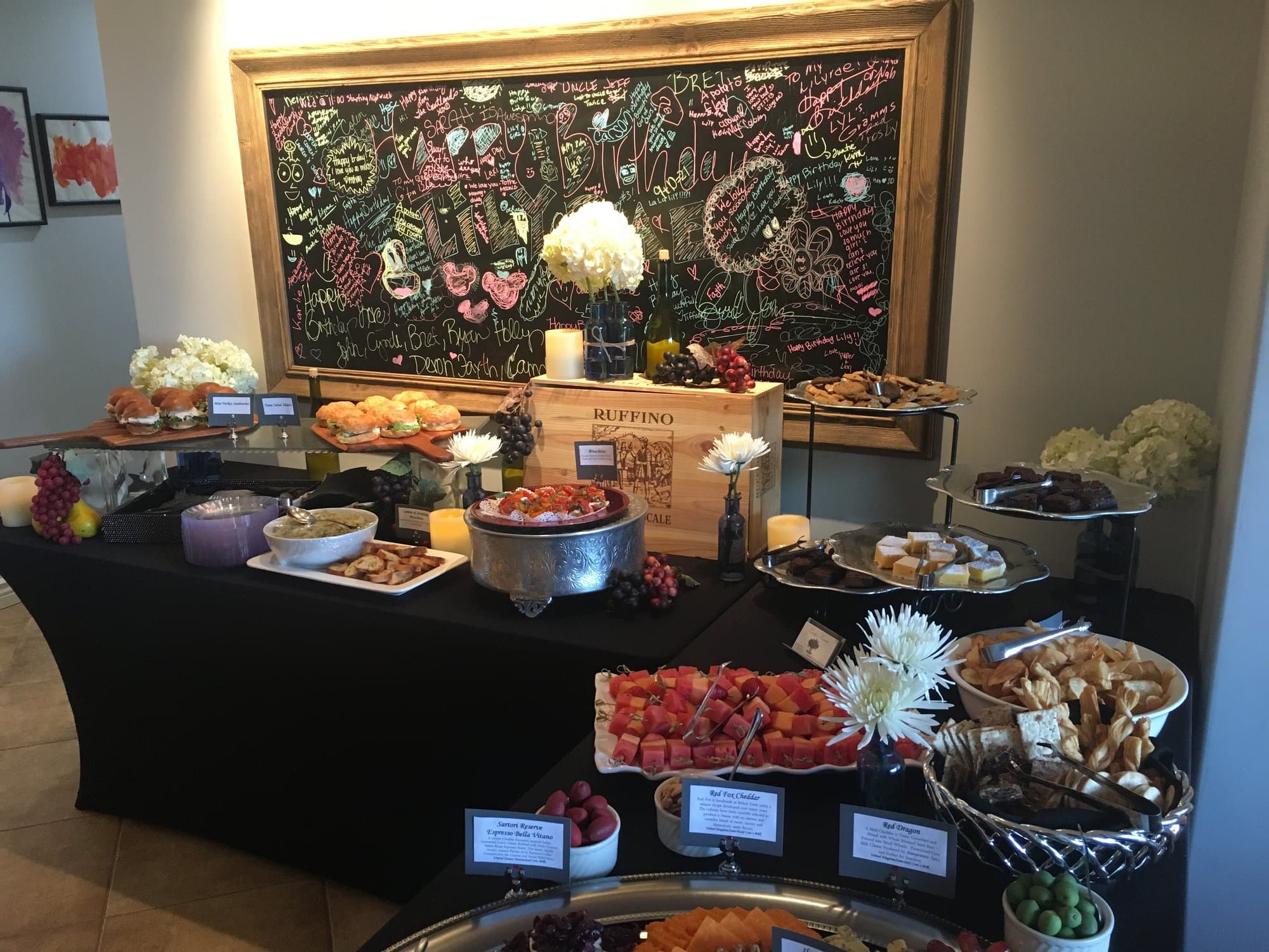 Wedding cocktail hour with passed bites and grazing displays